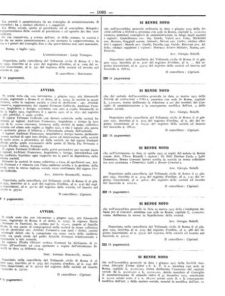 Foglio degli annunzi legali della provincia di Roma