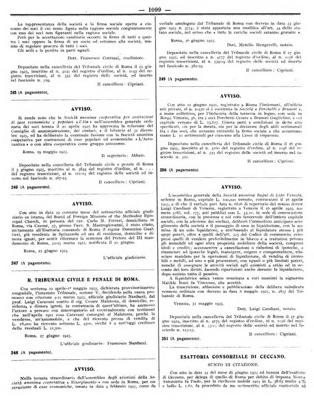 Foglio degli annunzi legali della provincia di Roma