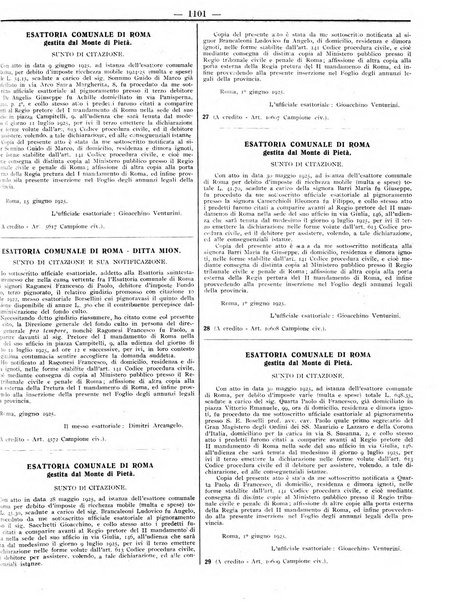 Foglio degli annunzi legali della provincia di Roma