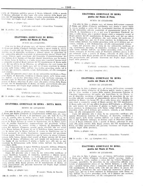 Foglio degli annunzi legali della provincia di Roma
