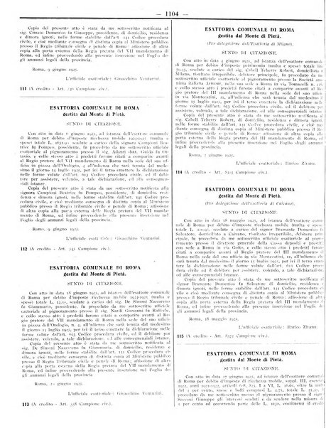 Foglio degli annunzi legali della provincia di Roma