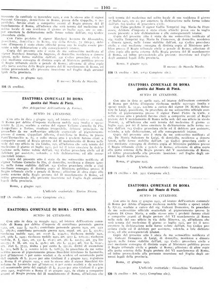 Foglio degli annunzi legali della provincia di Roma