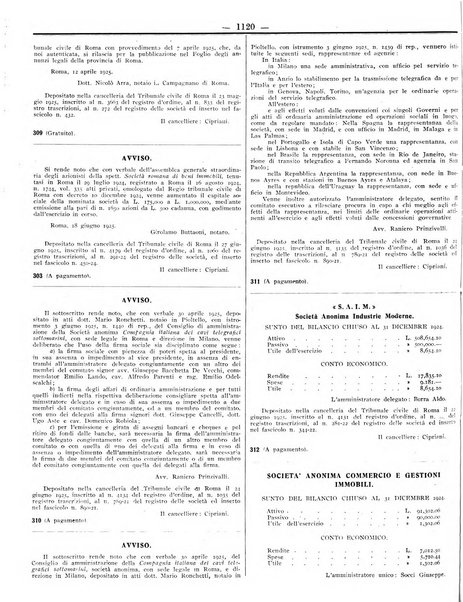 Foglio degli annunzi legali della provincia di Roma