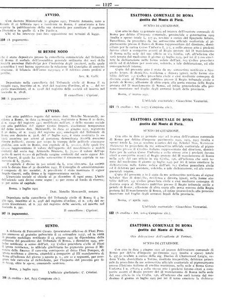 Foglio degli annunzi legali della provincia di Roma