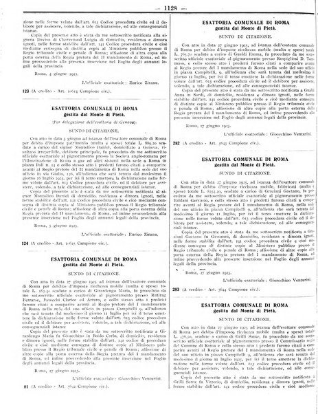 Foglio degli annunzi legali della provincia di Roma