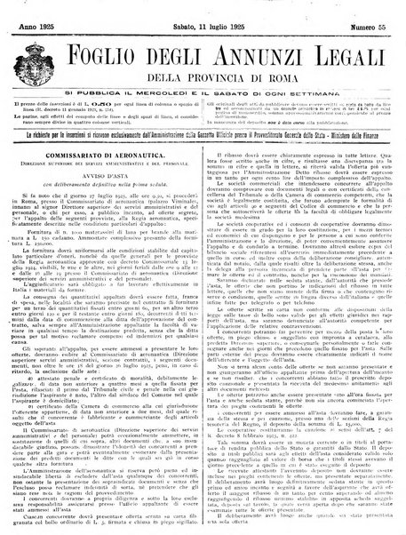Foglio degli annunzi legali della provincia di Roma