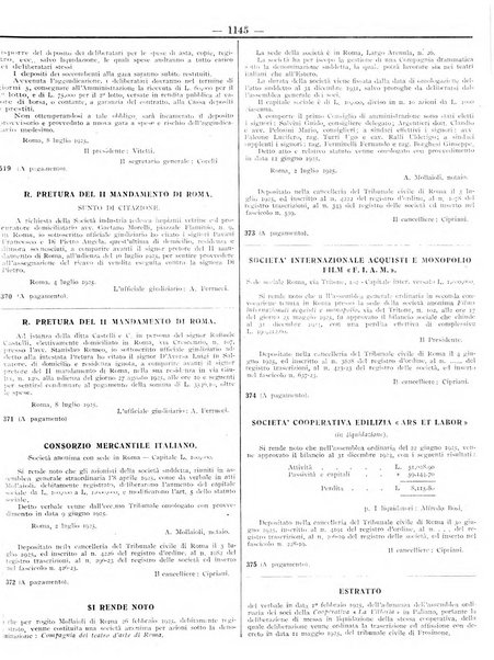 Foglio degli annunzi legali della provincia di Roma