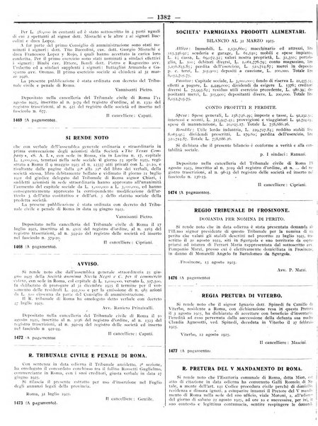 Foglio degli annunzi legali della provincia di Roma