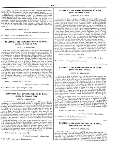 Foglio degli annunzi legali della provincia di Roma