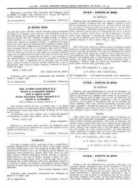 Foglio degli annunzi legali della provincia di Roma