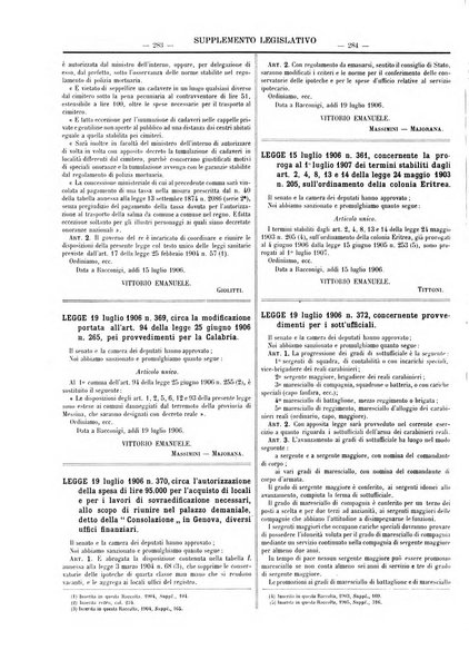 Supplemento legislativo della Giurisprudenza italiana raccolta periodica e critica di giurisprudenza, dottrina e legislazione