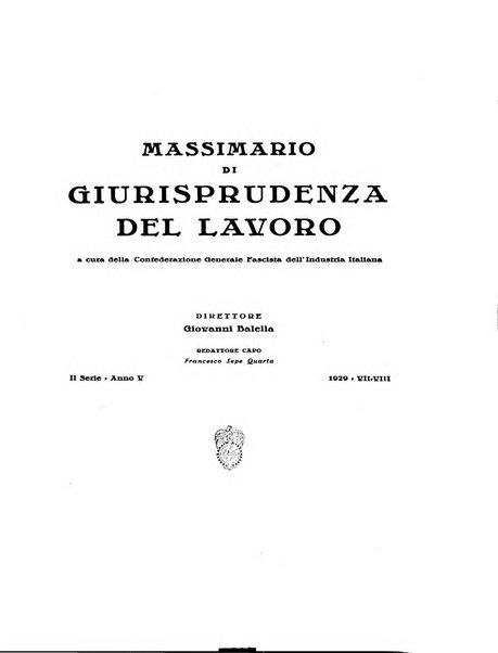 Massimario di giurisprudenza del lavoro