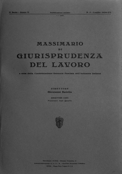 Massimario di giurisprudenza del lavoro