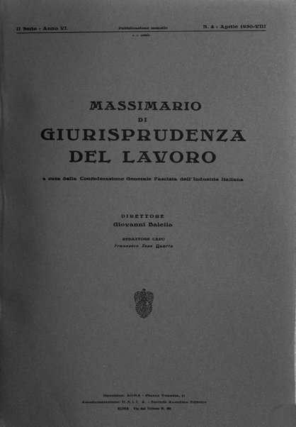 Massimario di giurisprudenza del lavoro