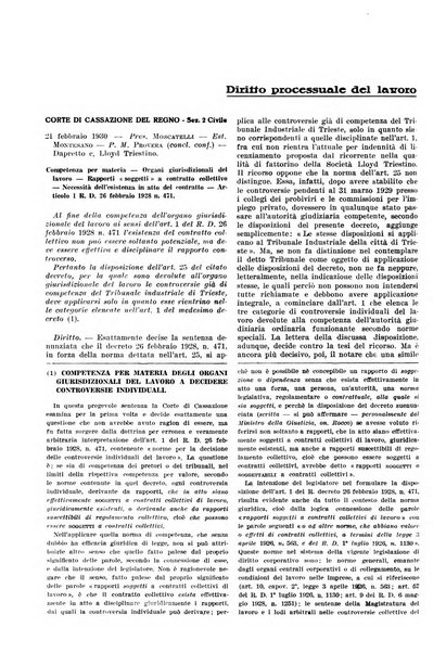 Massimario di giurisprudenza del lavoro