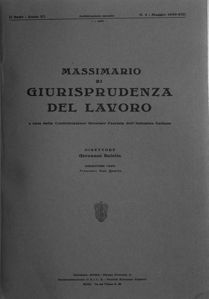 Massimario di giurisprudenza del lavoro