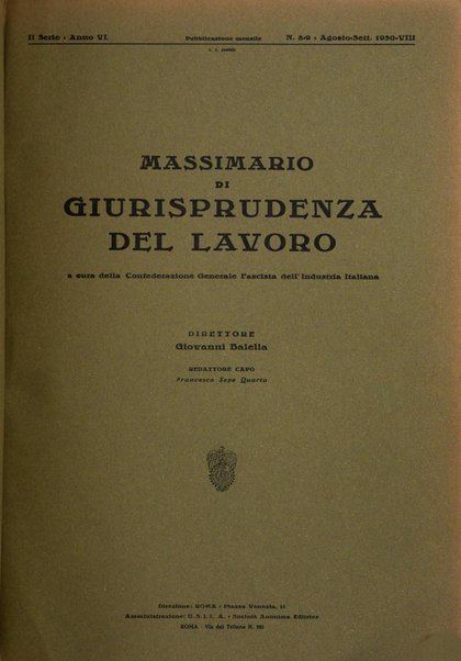 Massimario di giurisprudenza del lavoro