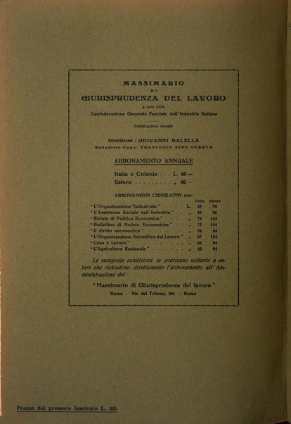 Massimario di giurisprudenza del lavoro