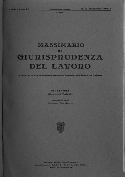 Massimario di giurisprudenza del lavoro