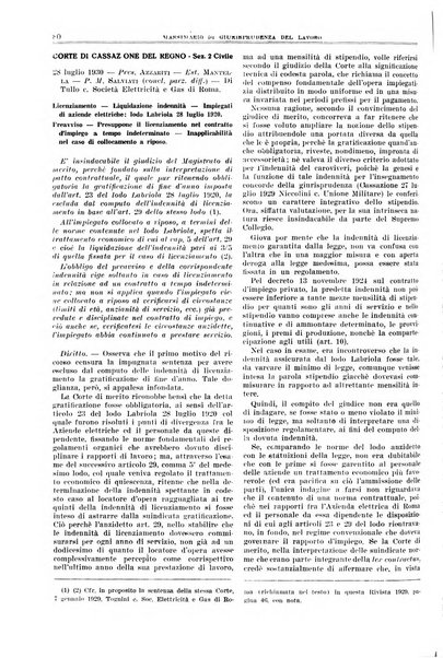 Massimario di giurisprudenza del lavoro