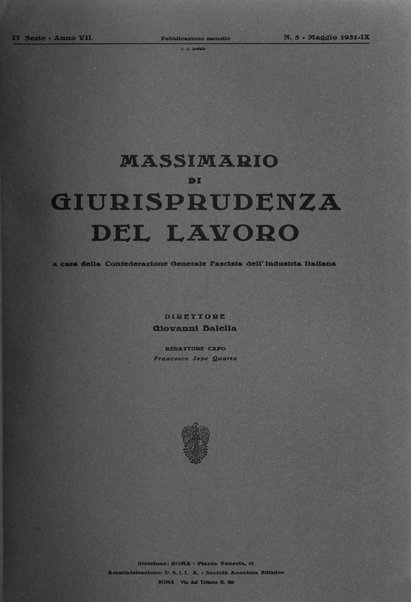 Massimario di giurisprudenza del lavoro