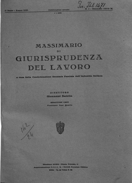 Massimario di giurisprudenza del lavoro