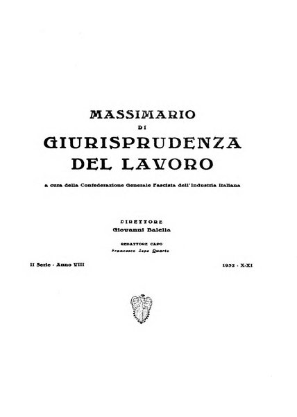 Massimario di giurisprudenza del lavoro