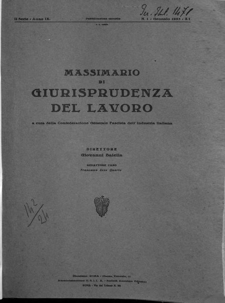 Massimario di giurisprudenza del lavoro