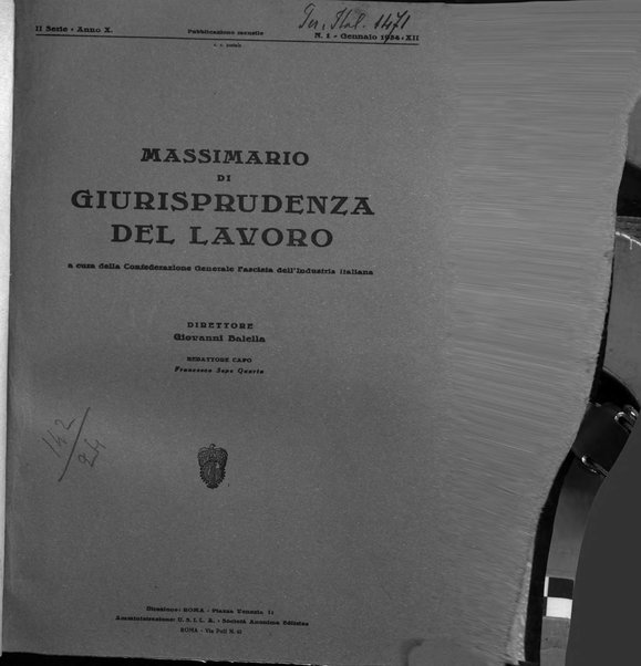 Massimario di giurisprudenza del lavoro