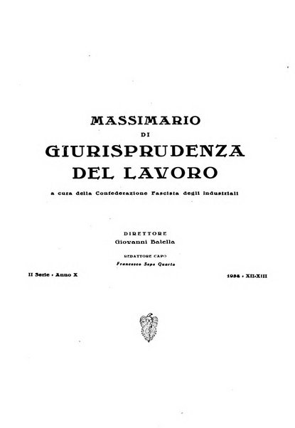 Massimario di giurisprudenza del lavoro