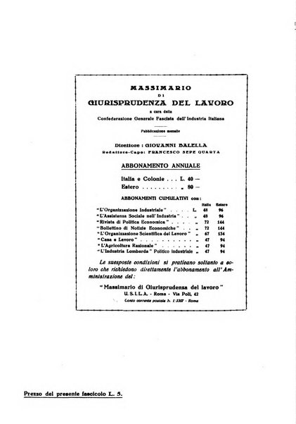 Massimario di giurisprudenza del lavoro