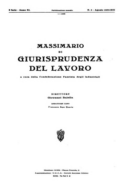 Massimario di giurisprudenza del lavoro