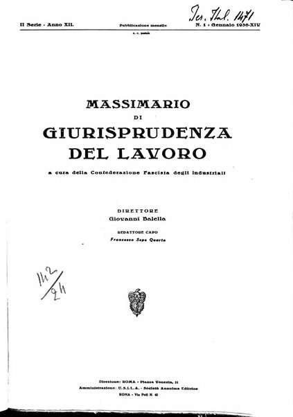 Massimario di giurisprudenza del lavoro