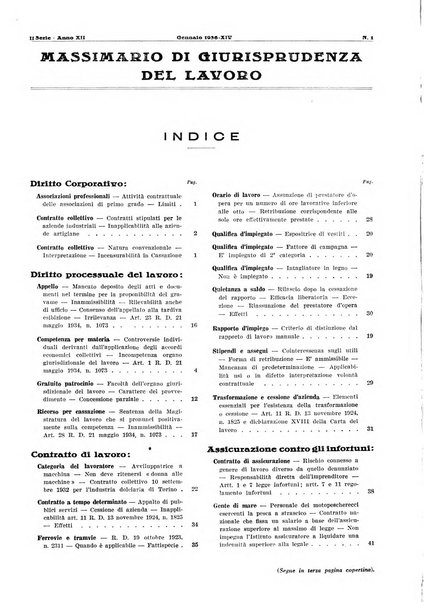 Massimario di giurisprudenza del lavoro