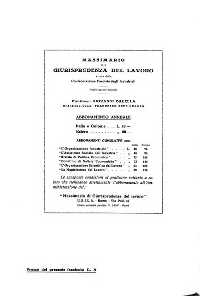 Massimario di giurisprudenza del lavoro