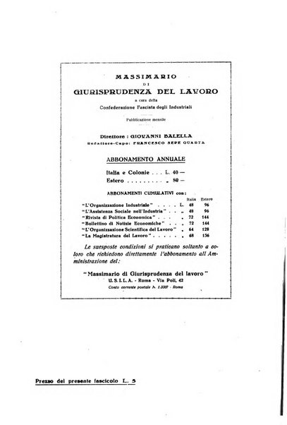 Massimario di giurisprudenza del lavoro