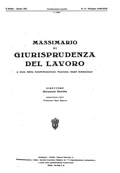 Massimario di giurisprudenza del lavoro