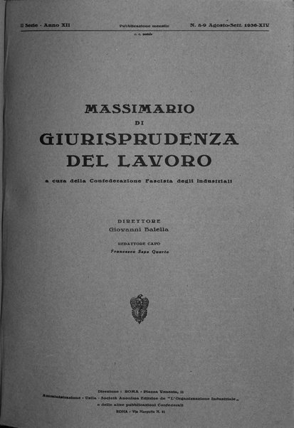 Massimario di giurisprudenza del lavoro