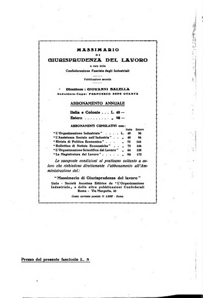 Massimario di giurisprudenza del lavoro