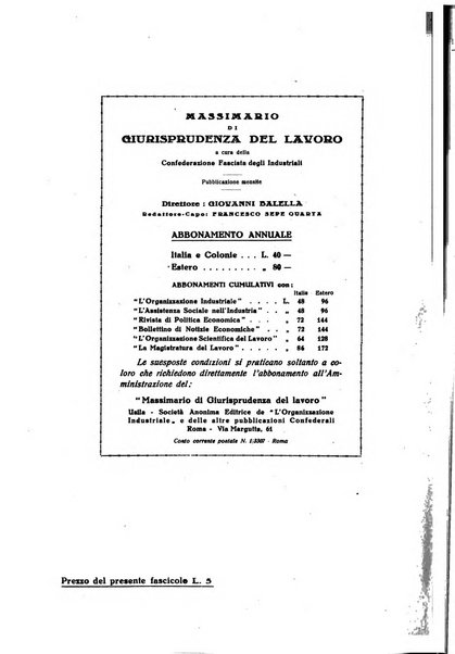 Massimario di giurisprudenza del lavoro