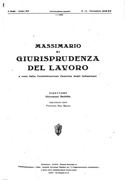 Massimario di giurisprudenza del lavoro