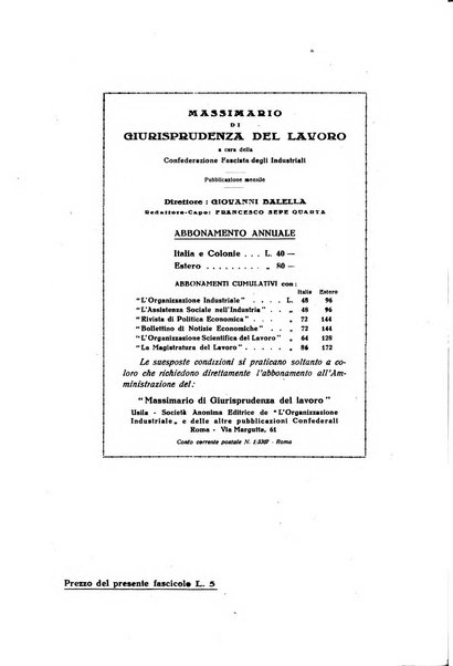 Massimario di giurisprudenza del lavoro