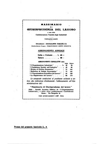 Massimario di giurisprudenza del lavoro