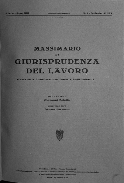 Massimario di giurisprudenza del lavoro