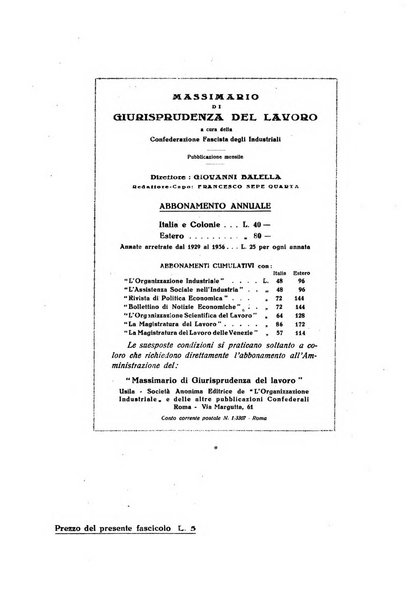 Massimario di giurisprudenza del lavoro