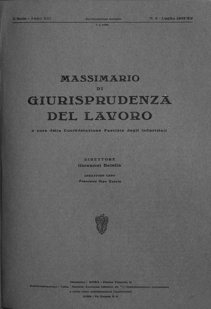 Massimario di giurisprudenza del lavoro