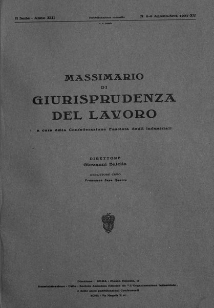 Massimario di giurisprudenza del lavoro