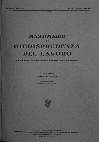 Massimario di giurisprudenza del lavoro