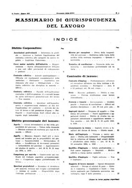 Massimario di giurisprudenza del lavoro