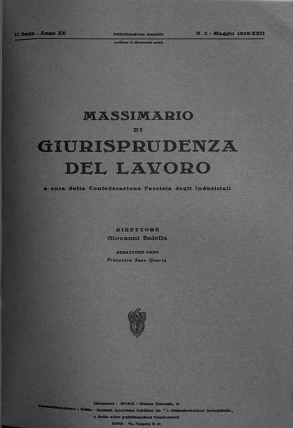 Massimario di giurisprudenza del lavoro